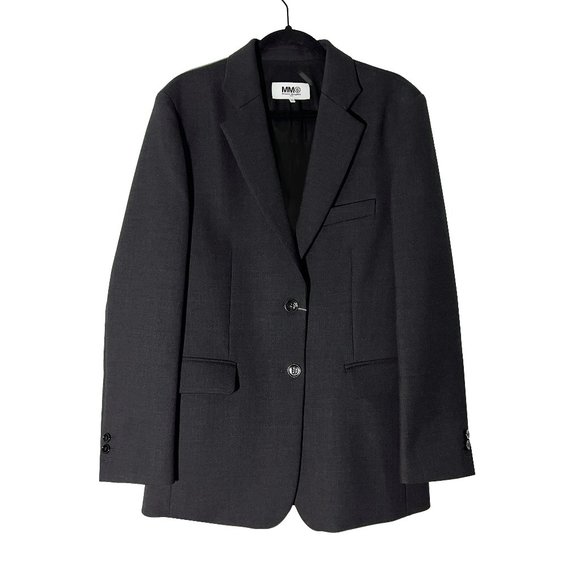 Maison Martin Margiela MM6 grey oversized blazer with cut outs originally $1230